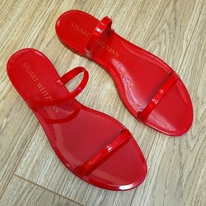 STUART WEITZMAN Rubber Cutout Accent Slingback Sandals